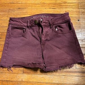 American Eagle Women’s Shorts Plum/Purple Size 0 Hi-Rise Shortie Super Stretch